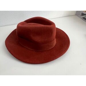 ALDO Fedora Hat Wool Blend Rust Red Brimmed Style Women S M